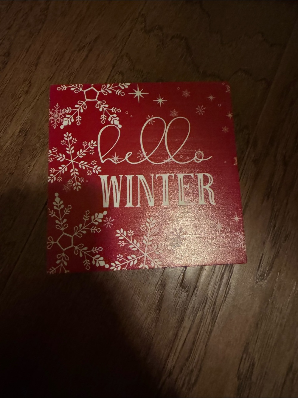 Hello Winter Red Holiday Sign